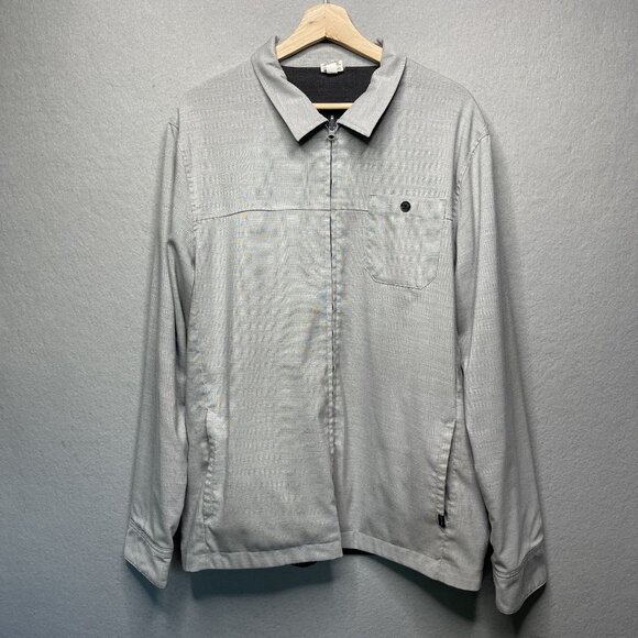 Travis Mathew Jacket Mens Large Gray Full Zip Flight Golf Santiago Reversible - Picture 1 of 6